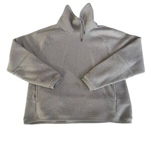 Nike Womens Gray Fleece Funnel Neck Pullover Raglan Hoodie Sweatshirt Large